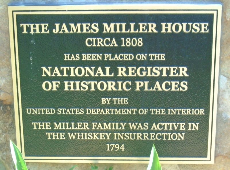 The James Miller House NRHP Marker image. Click for full size.