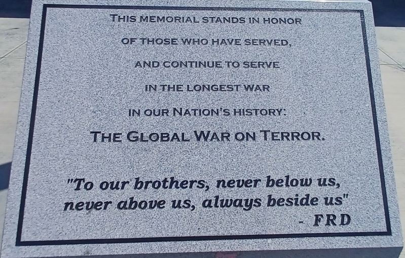 The Global War On Terror Marker. Click for full size. The Global War On Terror Marker image. Click for full size.