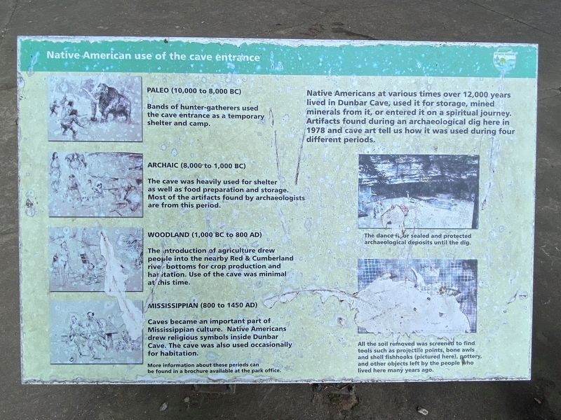 Native American use of the cave entrance Marker. Click for full size. Native American use of the cave entrance Marker image. Click for full size.