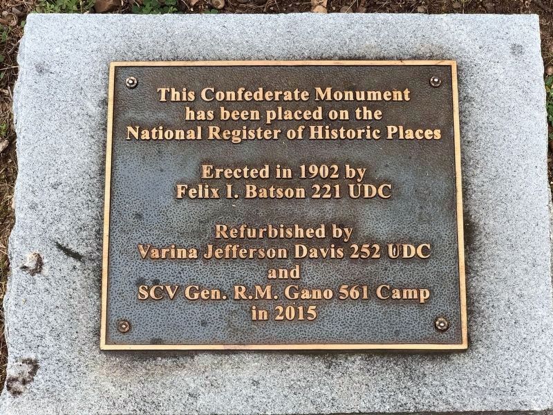 Clarksville Confederate Monument - National Register plaque image. Click for full size.