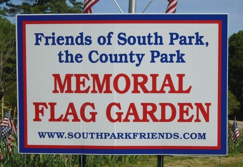 Memorial Flag Garden Sign at Joyce Kilmer Monument. Click for full size. Memorial Flag Garden Sign at Joyce Kilmer Monument image. Click for full size.