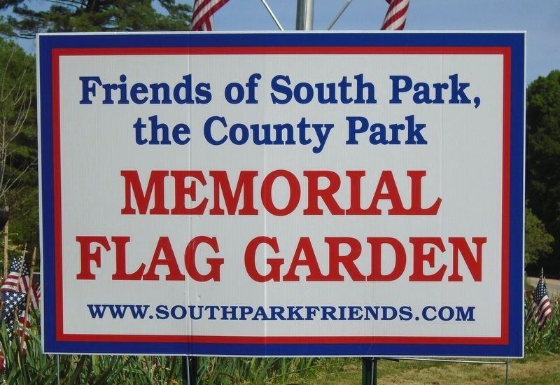 Memorial Flag Garden Sign at Joyce Kilmer Monument image. Click for full size.