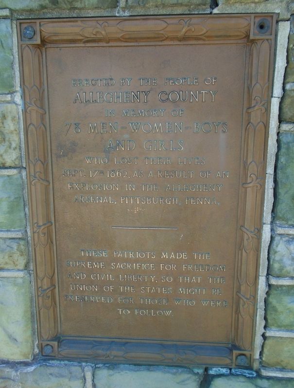 Allegheny Arsenal Explosion Marker image. Click for full size.