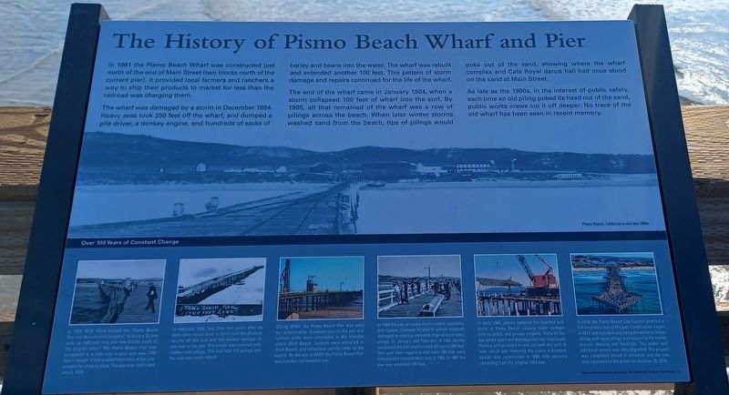 The History of Pismo Beach Wharf and Pier Marker image. Click for full size.