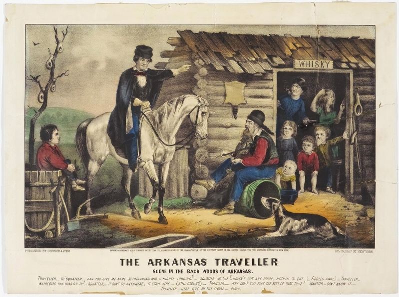 <i>The Arkansas Traveller: Scene in the Back Woods of Arkansas</i> image. Click for full size.