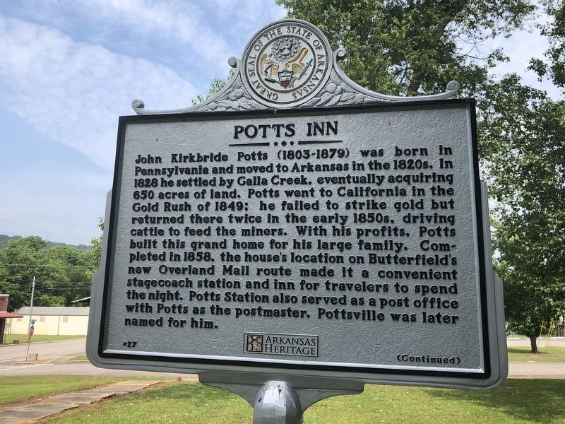 Potts Inn side of marker. Click for full size. Potts Inn side of marker image. Click for full size.