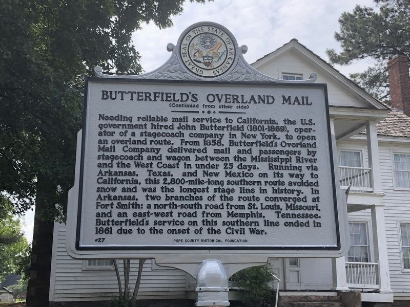 Butterfield's Overland Mail side of marker image. Click for full size.