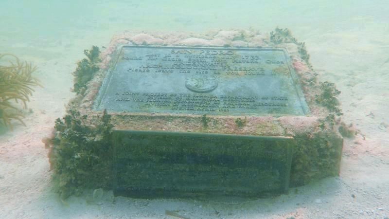San Pedro Underwater Archaeological Preserve plaque. Click for full size. San Pedro Underwater Archaeological Preserve plaque image. Click for full size.