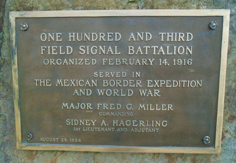 One Hundred and Third Field Signal Battalion Marker image. Click for full size.