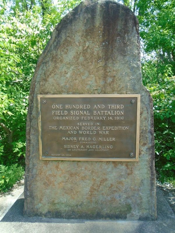 One Hundred and Third Field Signal Battalion Monument. Click for full size. One Hundred and Third Field Signal Battalion Monument image. Click for full size.