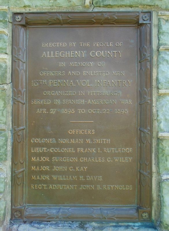 18th Pennsylvania Volunteer Infantry Marker. Click for full size. 18th Pennsylvania Volunteer Infantry Marker image. Click for full size.