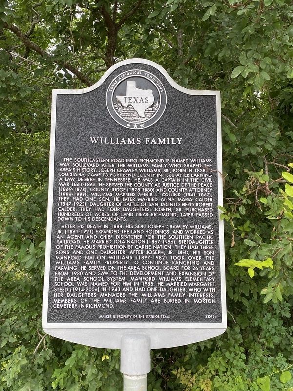 Williams Family Marker image. Click for full size.