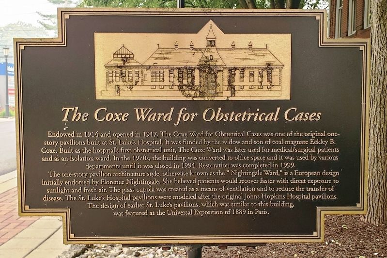 The Coxe Ward for Obstetrical Cases Marker. Click for full size. The Coxe Ward for Obstetrical Cases Marker image. Click for full size.