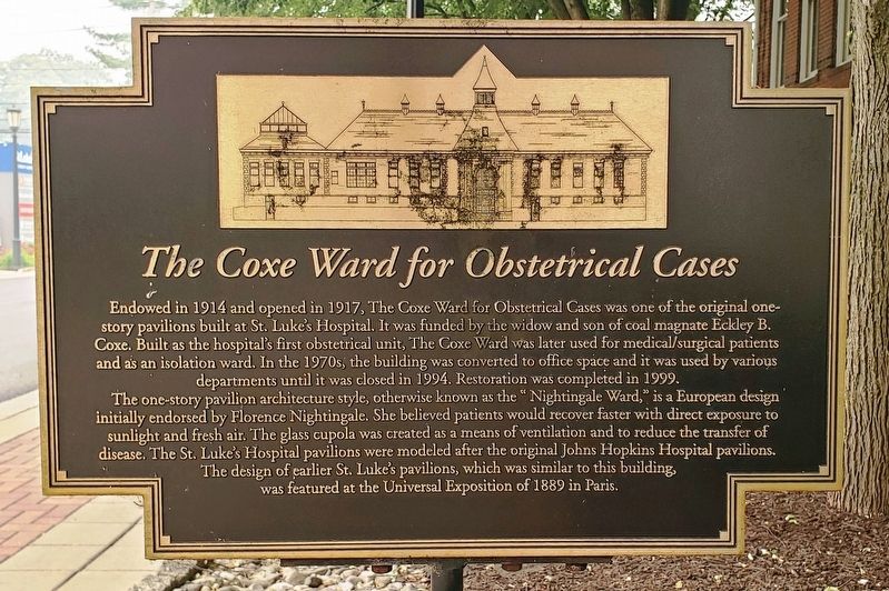 The Coxe Ward for Obstetrical Cases Marker image. Click for full size.