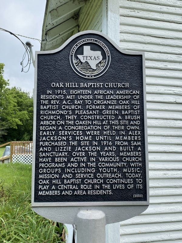 Oak Hill Baptist Church Marker. Click for full size. Oak Hill Baptist Church Marker image. Click for full size.