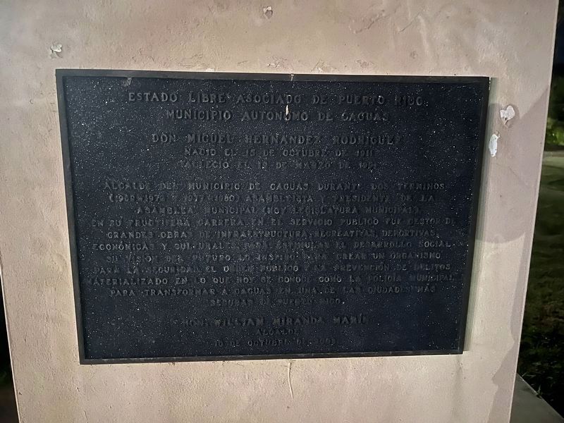 Don Miguel Hernández Rodriguez Marker. Click for full size. Don Miguel Hernández Rodriguez Marker image. Click for full size.