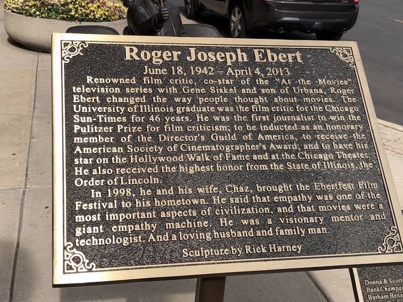 Roger Joseph Ebert Marker image. Click for full size.