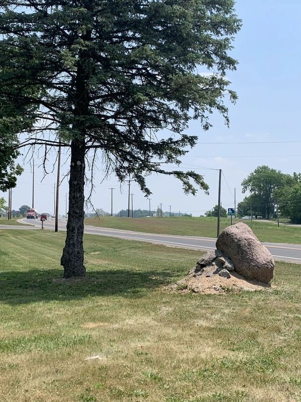 Old Indian Trail Marker with Post Road behind it. Click for full size. Old Indian Trail Marker with Post Road behind it image. Click for full size.