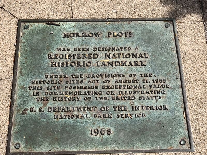 Morrow Plots - National Historic Landmark plaque image. Click for full size.