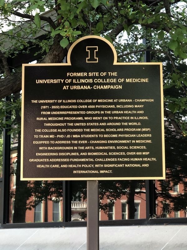 Former Site of the University of Illinois College of Medicine at Urbana-Champaign Marker image. Click for full size.