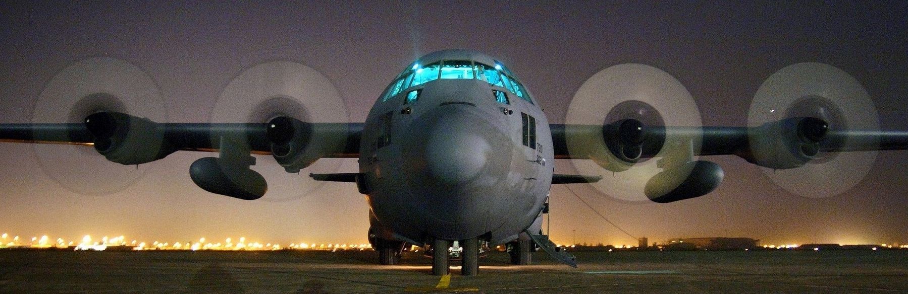 C-130 Hercules from the 302nd Airlift Wing is readied for takeoff at Sather Air Base, Iraq image. Click for full size.