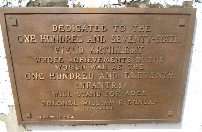 One Hundred and Seventy-Sixth Field Artillery Marker image. Click for full size.