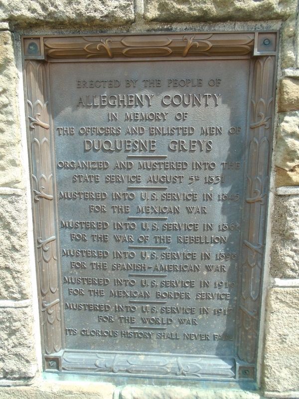 Duquesne Greys Marker. Click for full size. Duquesne Greys Marker image. Click for full size.