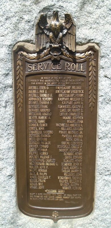 World War Service Roll Marker image. Click for full size.