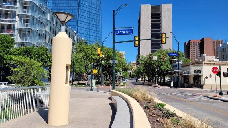 The view of the Houston Street Marker along the street image. Click for full size.