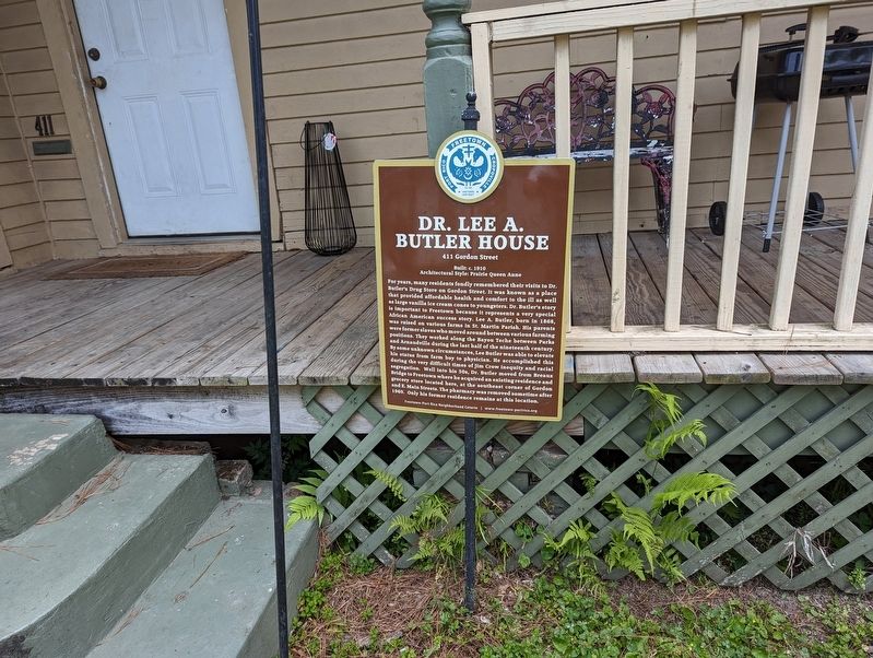 Dr. Lee A. Butler House Marker image. Click for full size.