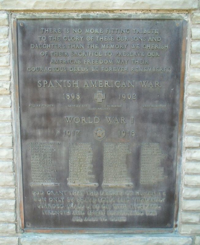 Spanish American War and World War I Memorial image. Click for full size.