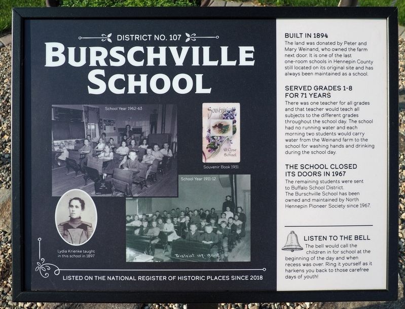Burschville School Marker image. Click for full size.