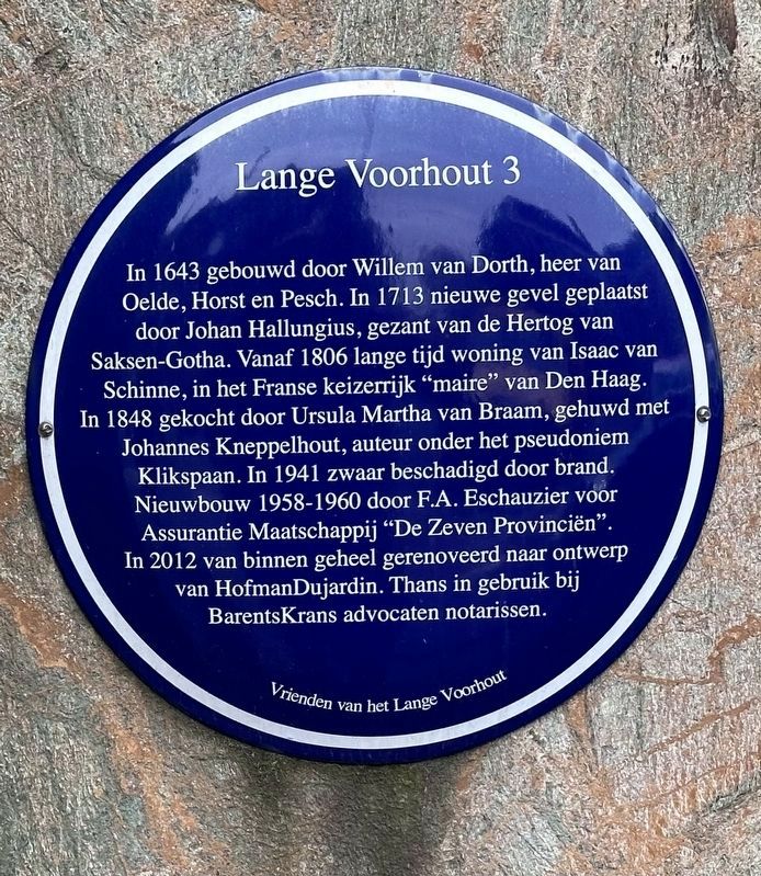 Lange Voorhout 3 Marker image. Click for full size.
