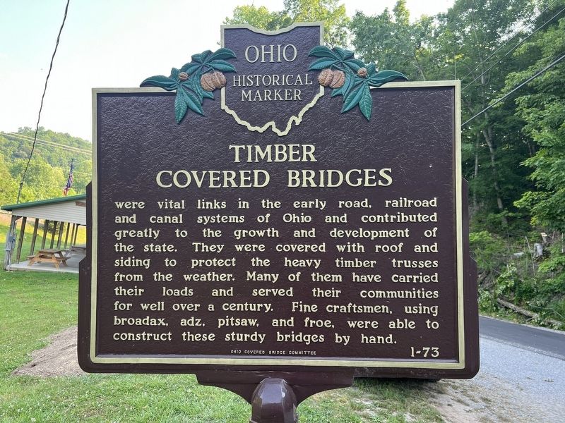Timber Covered Bridges side of marker image. Click for full size.