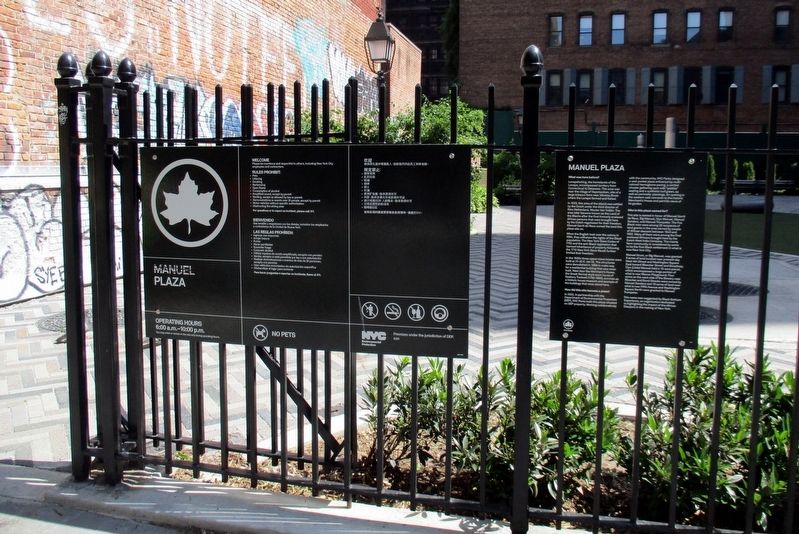 Manuel Plaza NYC Parks markers image. Click for full size.