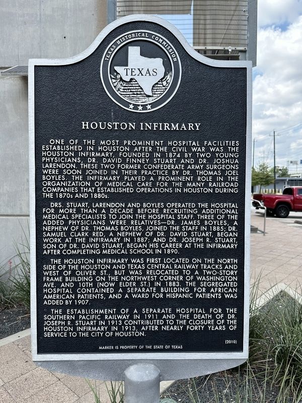 Houston Infirmary Marker image. Click for full size.