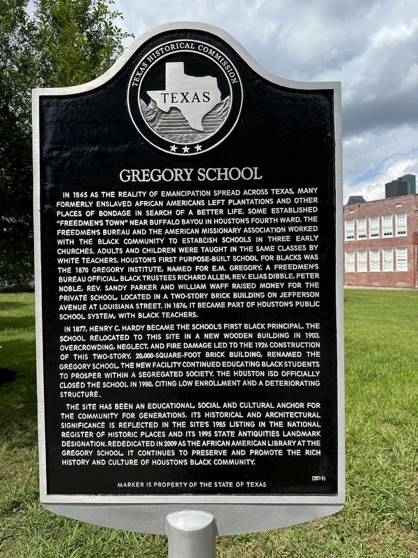 Gregory School Marker image. Click for full size.