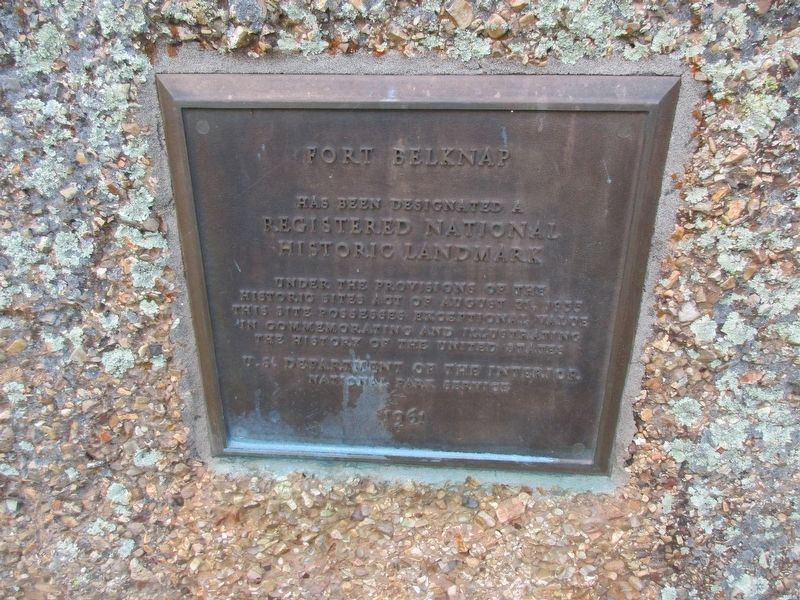 Camp Belknap National Register of Historic Places plaque image. Click for full size.