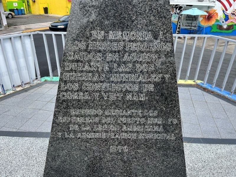 Monumento a los Veteranos Marker. Click for full size. Monumento a los Veteranos Marker image. Click for full size.