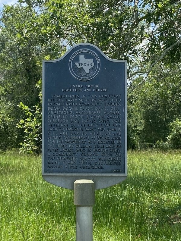 Snake Creek Cemetery and Church Marker image. Click for full size.