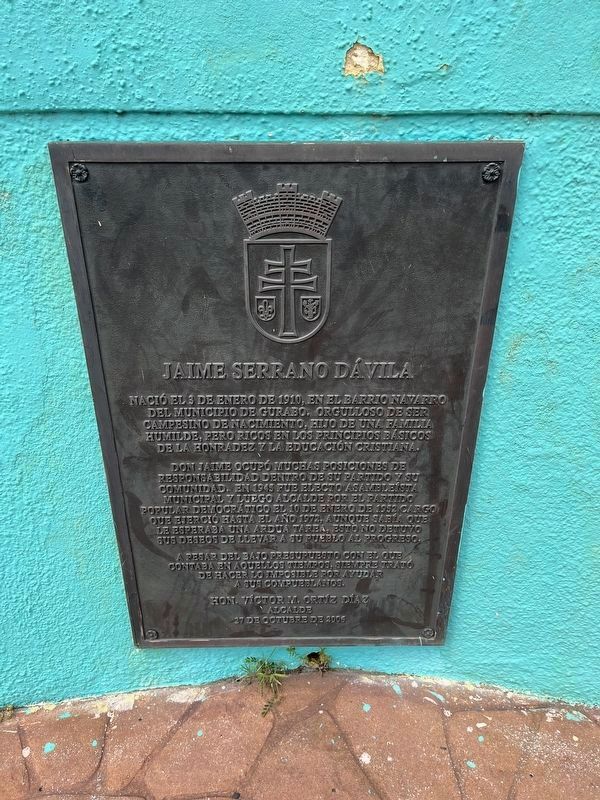 Jaime Serrano Dávila Marker. Click for full size. Jaime Serrano Dávila Marker image. Click for full size.
