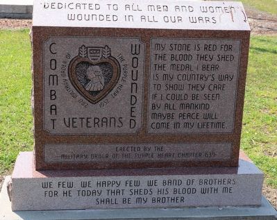 Combat Wounded Veterans Marker. Click for full size. Combat Wounded Veterans Marker image. Click for full size.