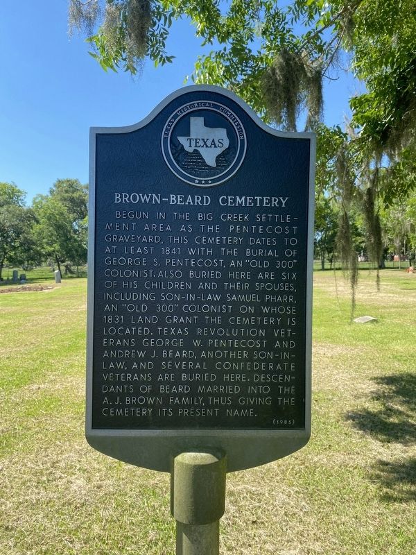 Brown-Beard Cemetery Marker image. Click for full size.
