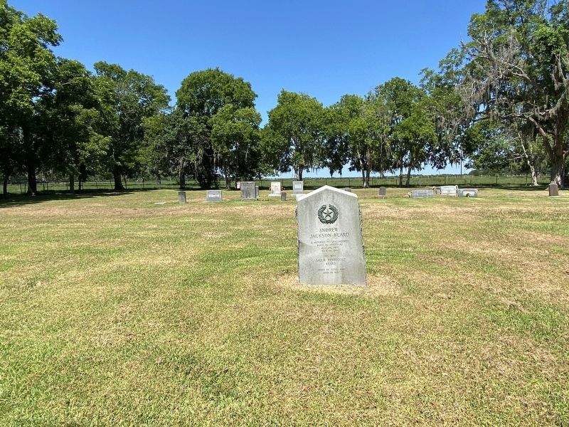 Andrew Jackson Beard marker showing perspective from within the cemetery. image. Click for full size.