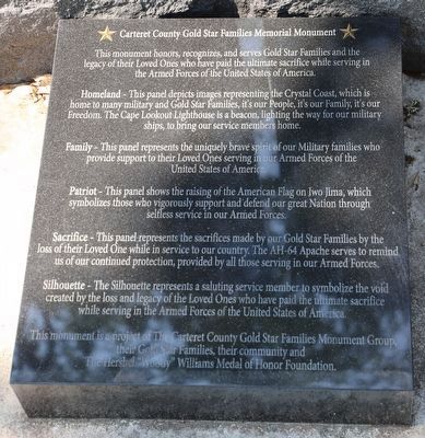 Cateret County Gold Star Families Memorial Monument Marker image. Click for full size.
