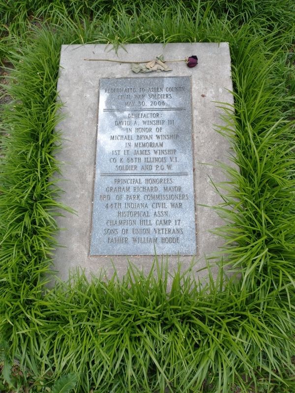 Allen County Civil War Memorial. Click for full size. Allen County Civil War Memorial image. Click for full size.