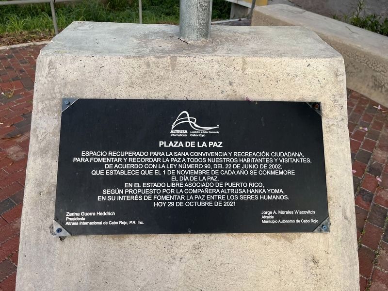 Plaza de la Paz Marker. Click for full size. Plaza de la Paz Marker image. Click for full size.