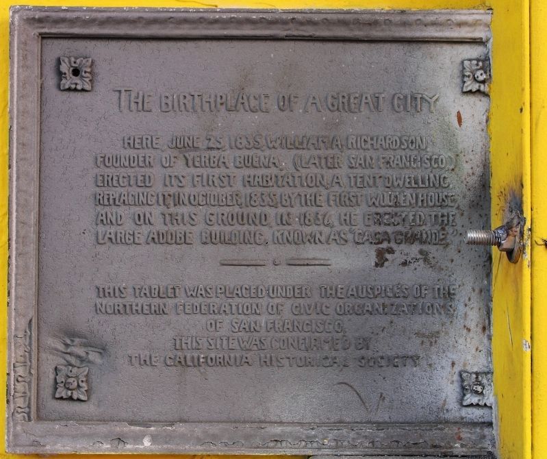 The Birthplace of a Great City Marker. Click for full size. The Birthplace of a Great City Marker image. Click for full size.