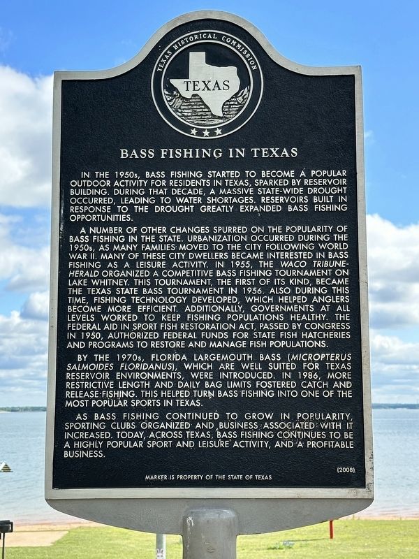 Bass Fishing in Texas Marker image. Click for full size.