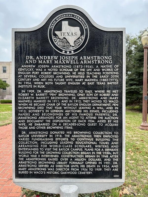 Dr. Andrew Joseph Armstrong and Mary Maxwell Armstrong Marker image. Click for full size.